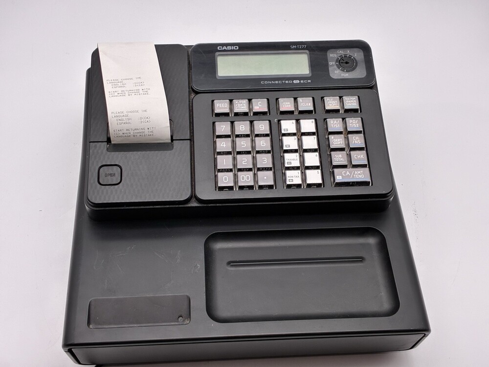 Casio SM-T277 Electronic Cash Register POS Receipt Printer Tested Working No Key